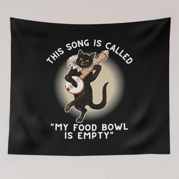 Item preview, Victorian Singing Black Cat - Vintage Hungry Kitty Cat Song Funny Gift designed and sold by ladylaughprints.