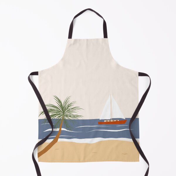 Item preview, Boat Art, Cruise Art, Waves Art, Oceanside Art, Seaside Resort Art, Ashore Art, Palm Tree Art, Boho Art, Boho Home Decor, Mid-Century Art designed and sold by Arty Mimi.