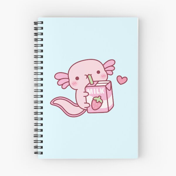 Item preview, Cute Pink Axolotl Loves Strawberry Milk designed and sold by rustydoodle.