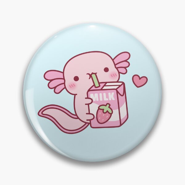 Item preview, Cute Pink Axolotl Loves Strawberry Milk designed and sold by rustydoodle.