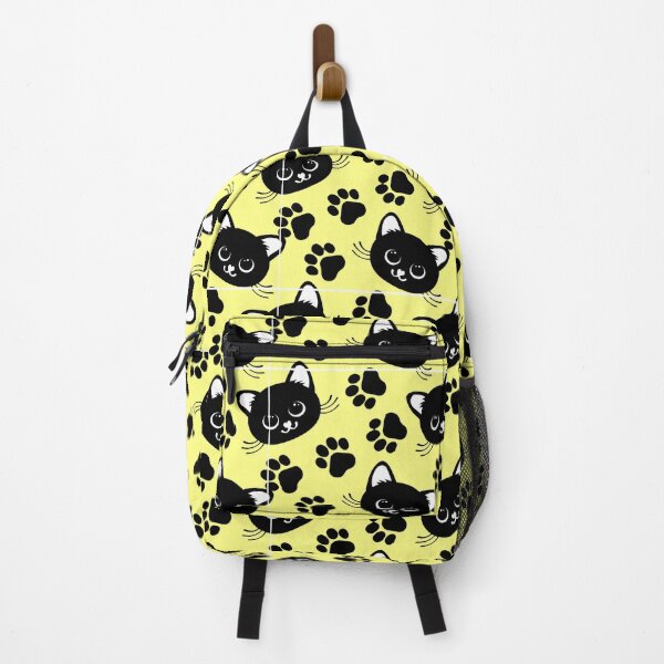 Item preview, cute black cats and paws black and white and yellow designed and sold by Tshirtk.