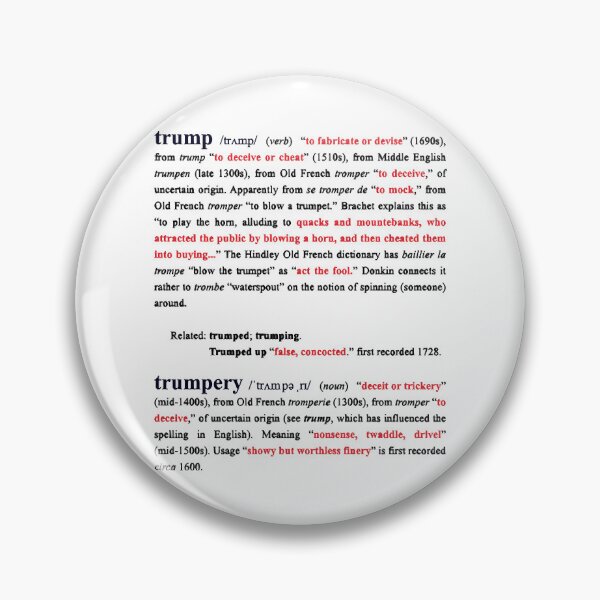 Item preview, Etymology of Trump and Trumpery designed and sold by YuiMitati.