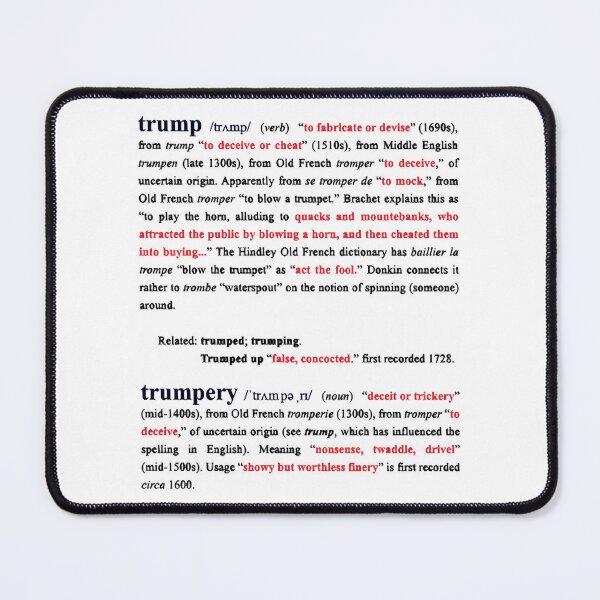 Item preview, Etymology of Trump and Trumpery designed and sold by YuiMitati.