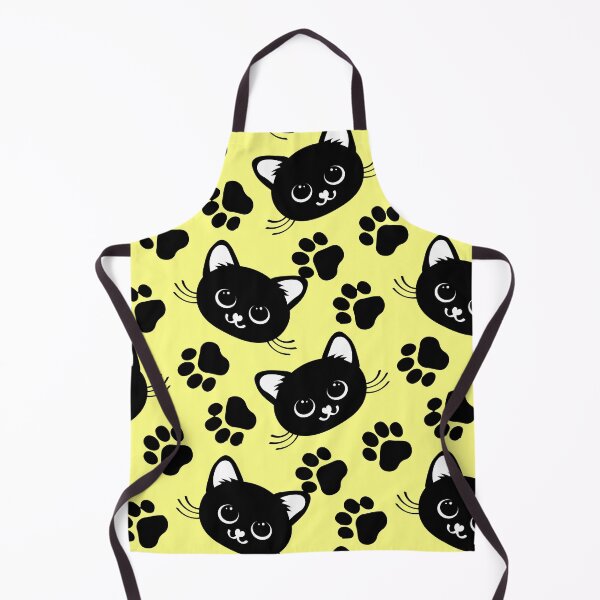 Item preview, cute black cats and paws black and white and yellow designed and sold by Tshirtk.