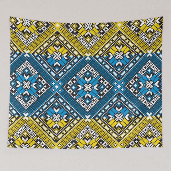Item preview, Yellow and Blue Ukrainian Ornament, Flag of Ukraine designed and sold by boozkova-vorona.