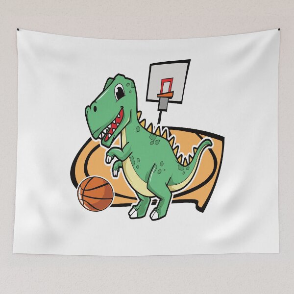 Item preview, Dinosaur Playing Basketball designed and sold by Rhu Creations.