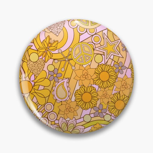Item preview, Yellow Abstract Flower Power Hippy Hand drawn Art designed and sold by Alondra.