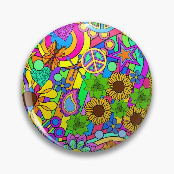 Item preview, Colorful Abstract Flower Power Hippy Hand drawn Art designed and sold by Alondra.