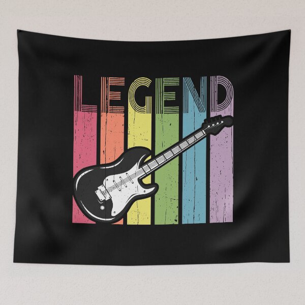 Item preview, Electric Guitar Legend Distressed Typography designed and sold by Happy Puppy Print On Demand.