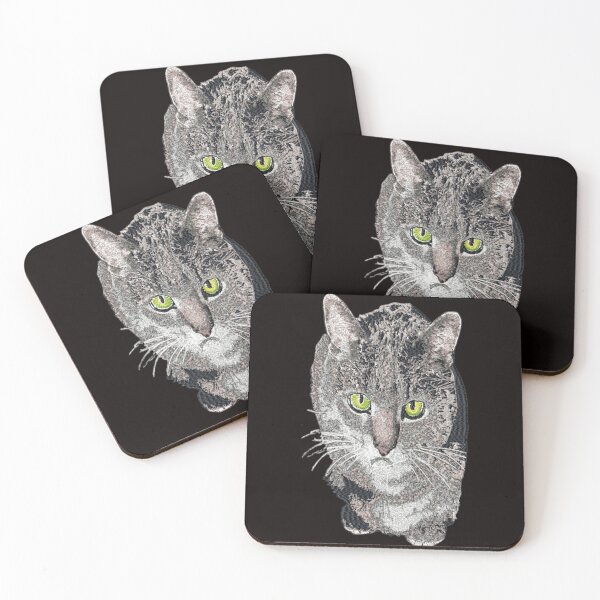 Item preview, Machine Embroidery, Cute Embroidered Kitty Cat for the Cat Lover, Stitch crafting, unique embroidered art designed and sold by RudolphBarnard.