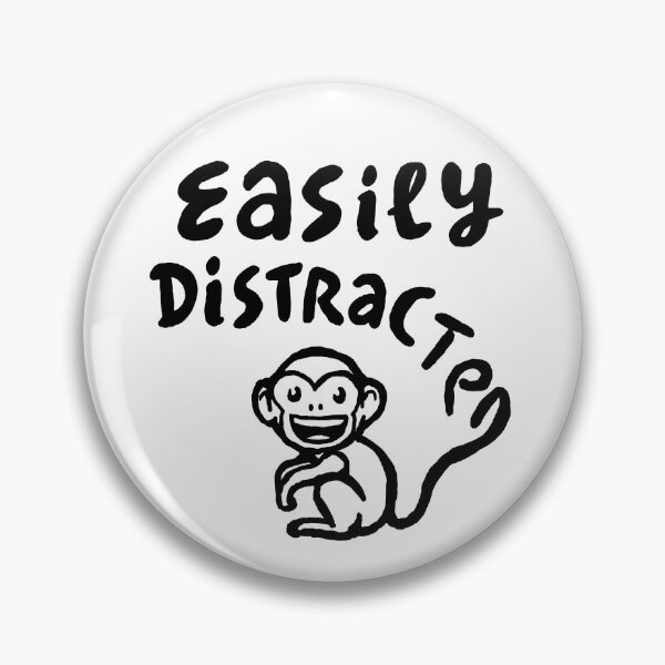 Item preview, Easily distracted (black) designed and sold by pencilpepper.