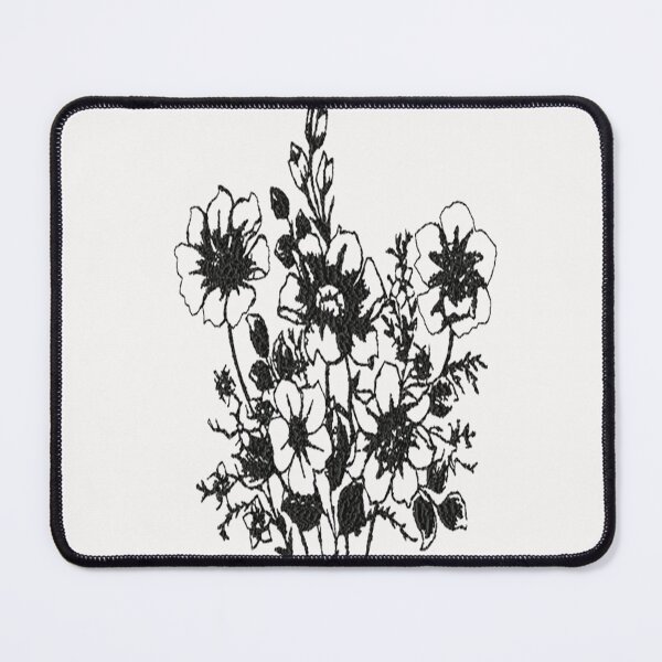 Item preview, Machine embroidery, Monochrome Botanical Embroidered Design, Aesthetic Floral Design, Stitch crafting, unique embroidered art designed and sold by RudolphBarnard.