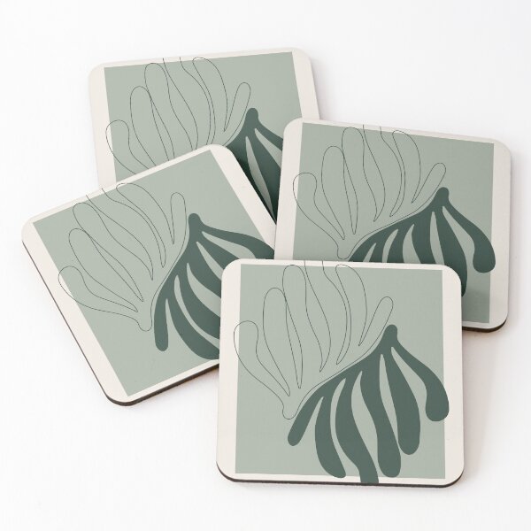 Item preview, Henri Matisse 2 flower, Papier Decoupes Art pastel green color block, Matisse Cutout's Wall Art, Matisse wall art designed and sold by re-make-.