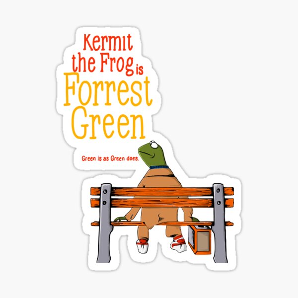 "Kermit The Frog Forrest Gump Film Of" Sticker by Twerker71 | Redbubble