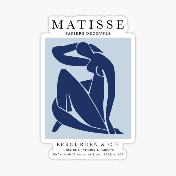 Item preview, Henri Matisse Nude, Papier Decoupes Art pastel blue color block, Matisse Cutout's Wall Art designed and sold by re-make-.