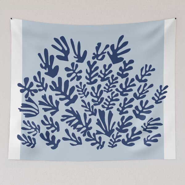 Item preview, Henri Matisse Flower, Papier Decoupes Art pastel blue color block, Matisse Cutout's, Matisse inspired sheaf designed and sold by re-make-.
