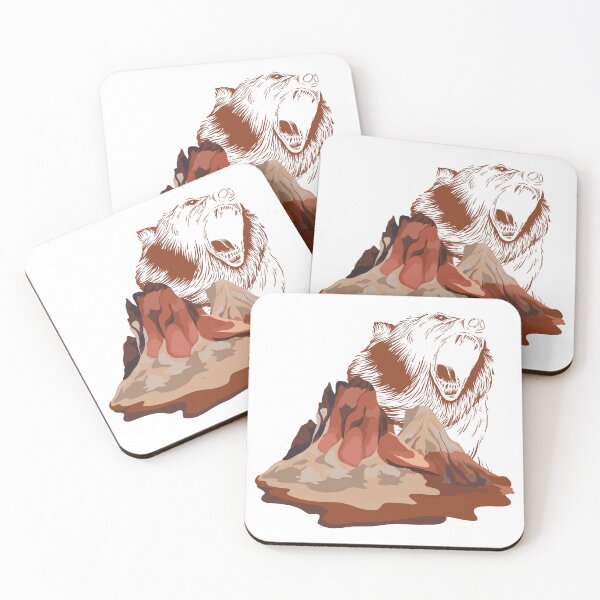 Item preview, Bear Roaring in Red Mountain designed and sold by mschubbybunny.
