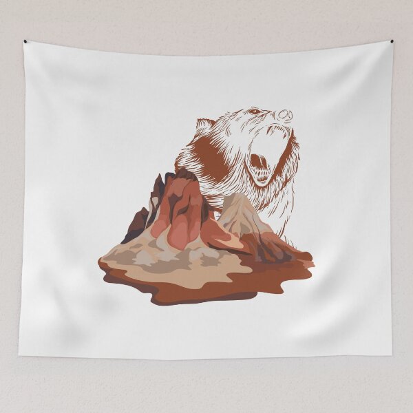 Item preview, Bear Roaring in Red Mountain designed and sold by mschubbybunny.