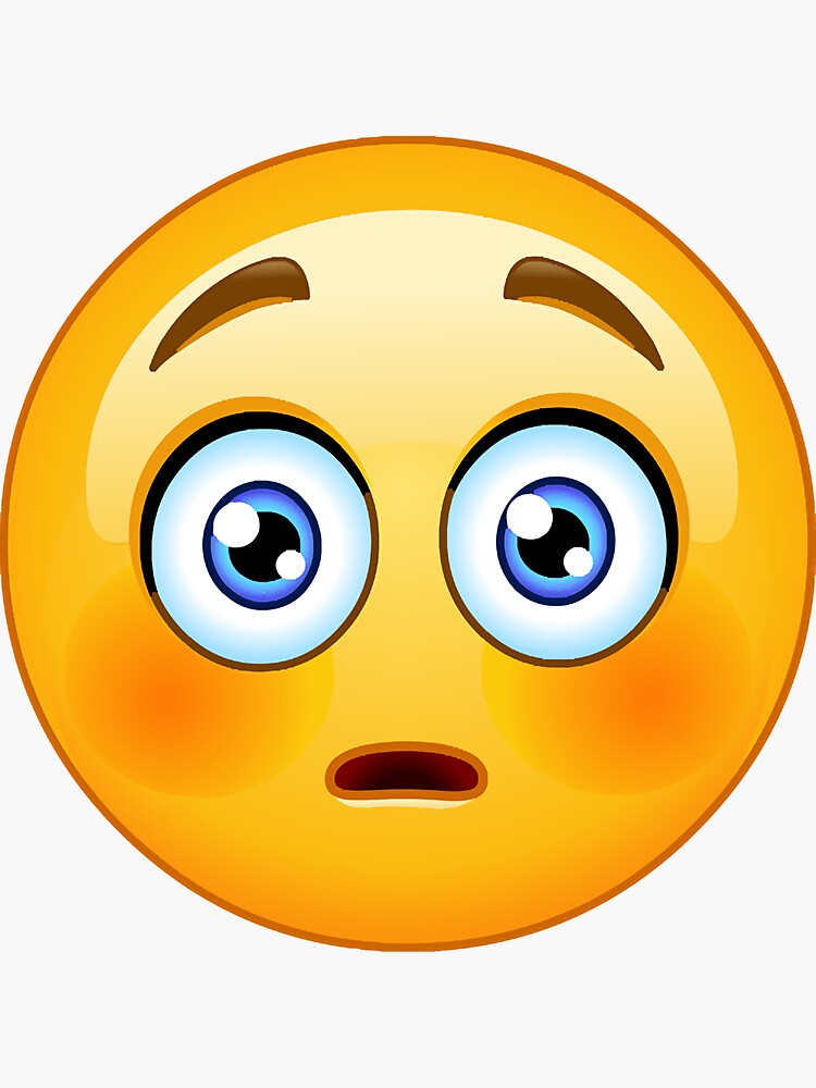 "Flushed Emoji " Sticker for Sale by aniyapadgeted Redbubble