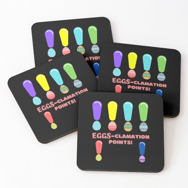 Item preview, Eggs-clamation Points! - twin of Exclamation Points (Set of 6, black BG) | Happy Easter | Funny Easter designed and sold by CosmicStory.