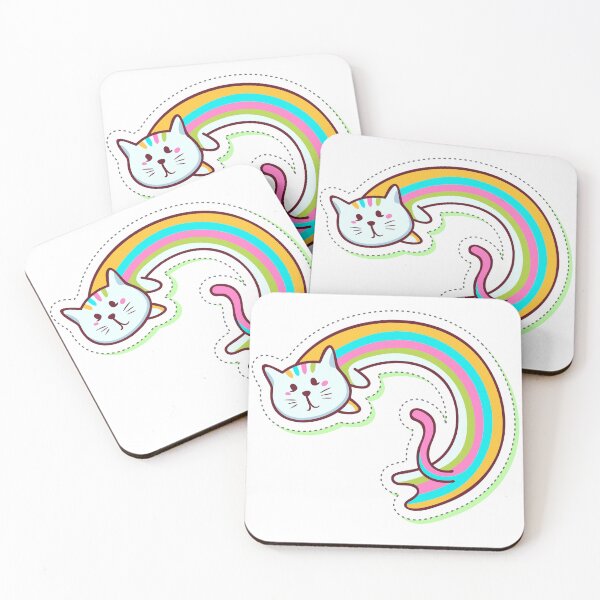 Item preview, rainbow cat sticker designed and sold by designsmaster99.