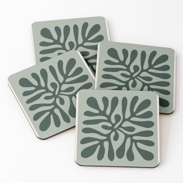 Item preview, Henri Matisse Flower, Paper Decoupes Art pastel green color block, Matisse Cutout's Flower designed and sold by re-make-.