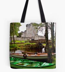 Boats at Ross Castle, Killarney, Ireland Tote Bag