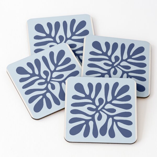 Item preview, Henri Matisse Flower, Paper Decoupes Art pastel blue color block, Matisse Cutout's Flower designed and sold by re-make-.