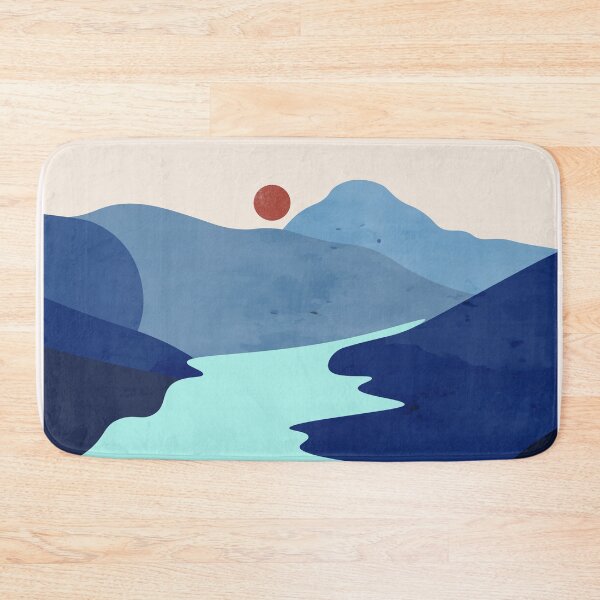 Artikelvorschau, Abstraktes Aquarell Blue Mountain Art Pattern entworfen und verkauft von virillanissa.