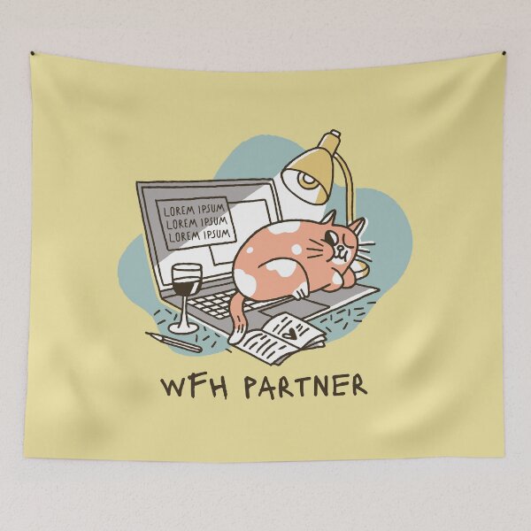 Item preview, Work from home partner - cute cat lover designed and sold by Mindy Bubble.