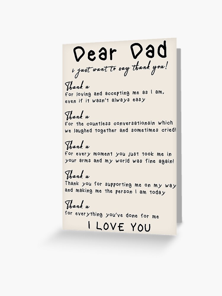 Dear Dad quote, Thank you daddy, Thank u dad, father's day gift
