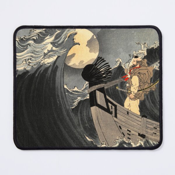 Item preview, Benkei Calming the Waves at Daimotsu Bay :Tsukioka Yoshitoshi  - One Hundred Aspects of the Moon  designed and sold by maryedenoa.