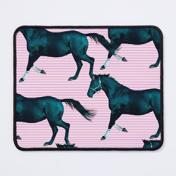 Item preview, Pop Art Horses March - Striking Black Horses Pink Background Design designed and sold by MrGiftee.
