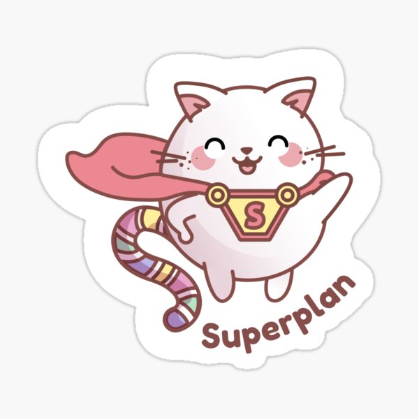 Superplan | Smoo the cat | mental health journal and planner stickers Sticker