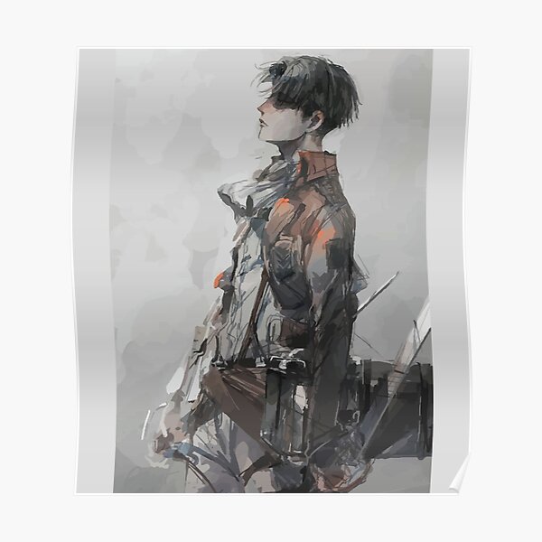 Levi Ackerman Combat L'Attaque Des Titans Anime Poster