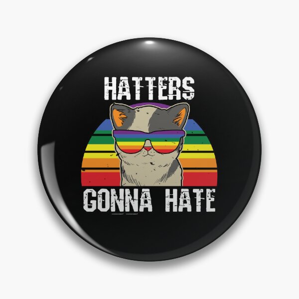 Item preview, Hatters Gonna Hate Rainbow Sunglasses Cat designed and sold by DAFIN.