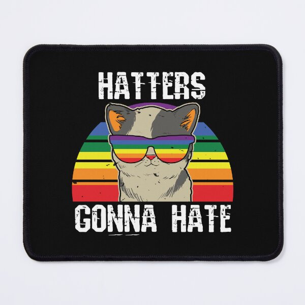Item preview, Hatters Gonna Hate Rainbow Sunglasses Cat designed and sold by DAFIN.