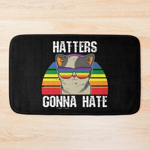 Item preview, Hatters Gonna Hate Rainbow Sunglasses Cat designed and sold by DAFIN.