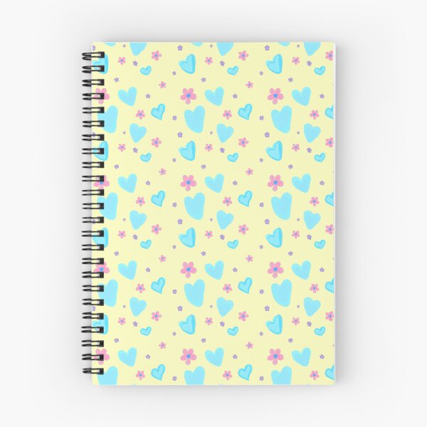 Artikelvorschau, Blaue Herzen u. rosa Blumen-Muster entworfen und verkauft von TheBubblyType.
