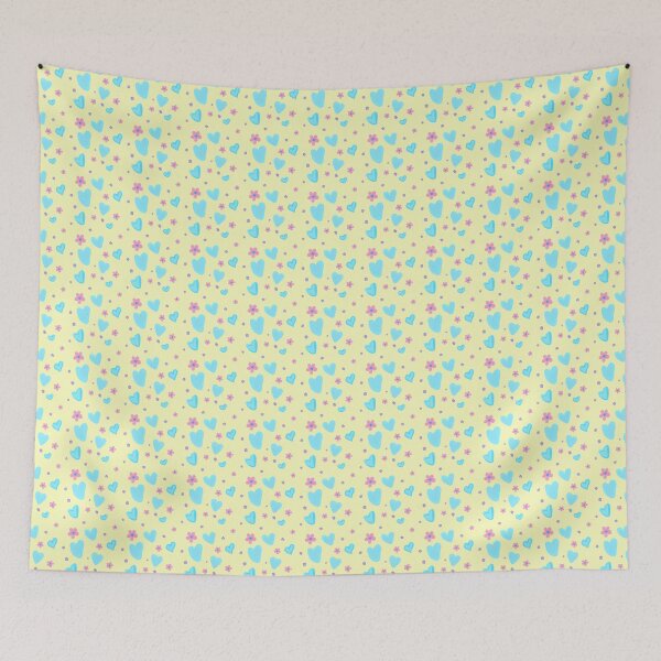 Item preview, Blue Hearts & Pink Flowers Pattern designed and sold by TheBubblyType.