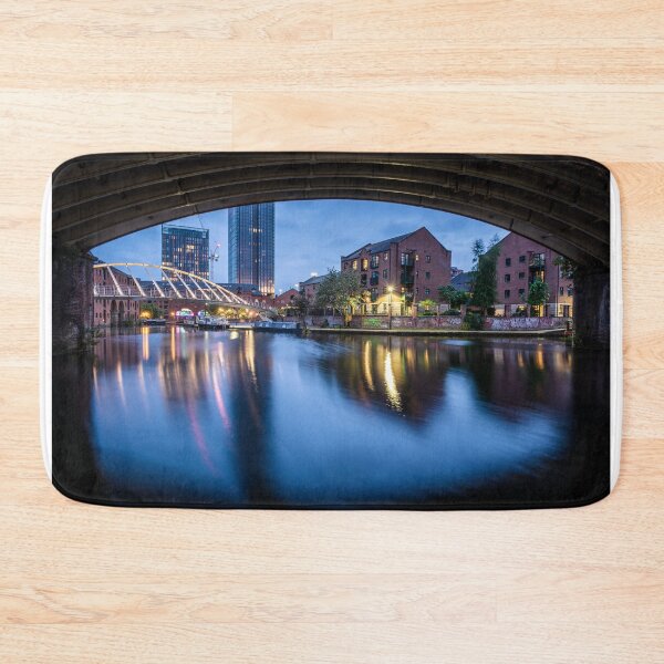 Item preview, The Castlefield district evening view beneath a bridge on the river Irwell in Manchester designed and sold by WorldScenery.