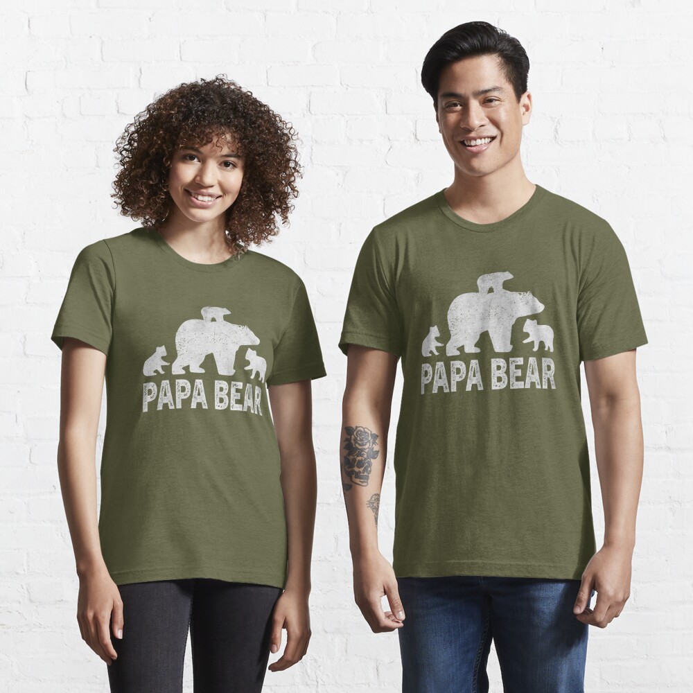 Papa Bear Two Cubs T-shirt Funny Father's Day Gift for 