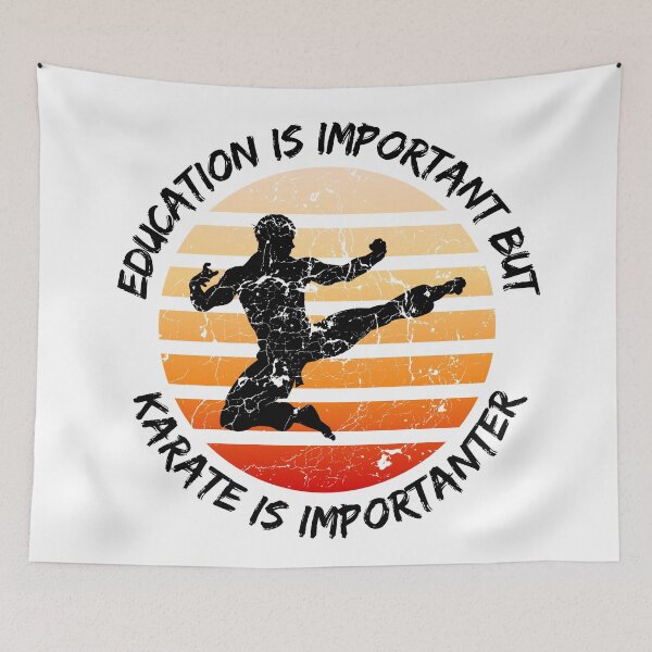 Item preview, Education Is Important But Karate Is Importanter Grunge Retro Sunset designed and sold by LuckyKermit.