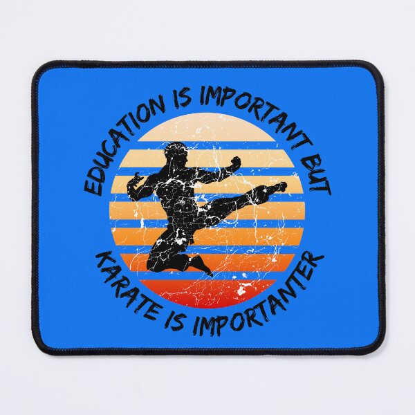 Item preview, Education Is Important But Karate Is Importanter Grunge Retro Sunset In Blue designed and sold by LuckyKermit.