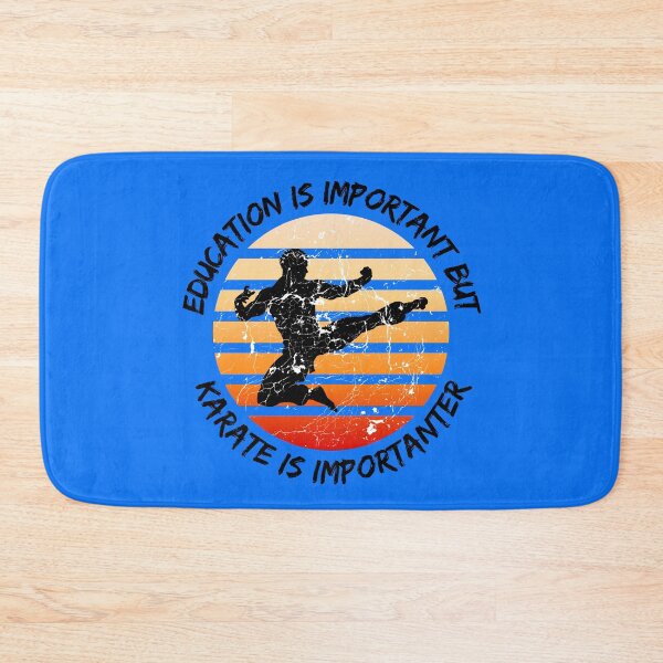 Item preview, Education Is Important But Karate Is Importanter Grunge Retro Sunset In Blue designed and sold by LuckyKermit.