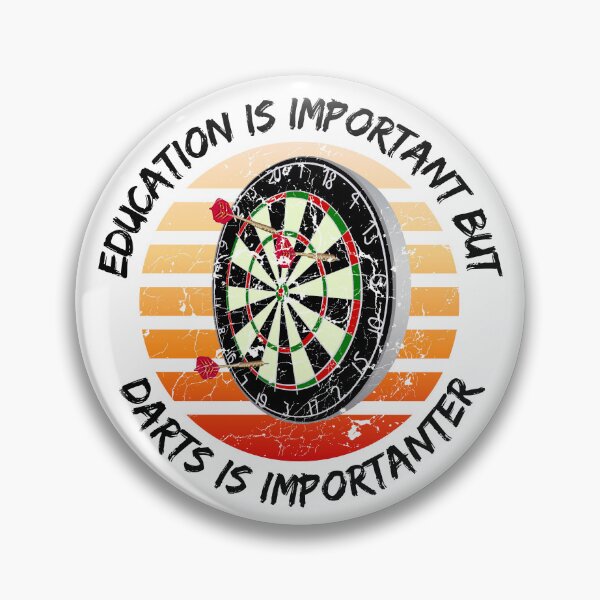 Item preview, Education Is Important But Darts Is Importanter Grunge Retro Sunset Dartboard designed and sold by LuckyKermit.