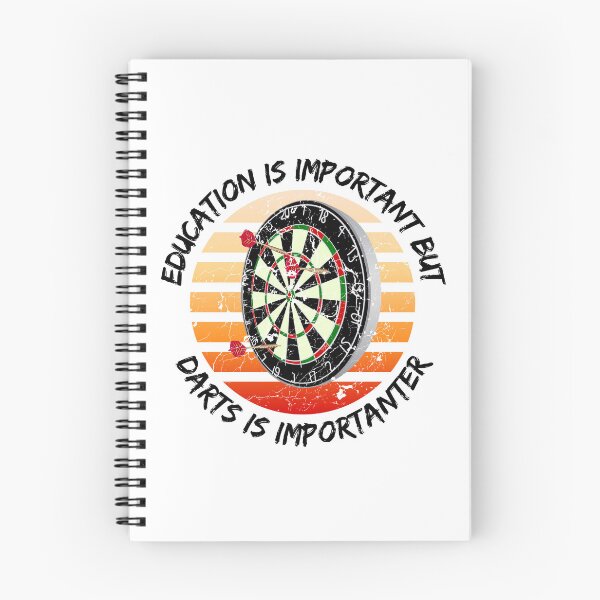Item preview, Education Is Important But Darts Is Importanter Grunge Retro Sunset Dartboard designed and sold by LuckyKermit.