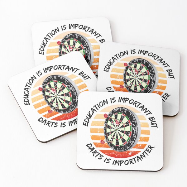 Item preview, Education Is Important But Darts Is Importanter Grunge Retro Sunset Dartboard designed and sold by LuckyKermit.