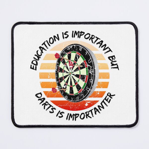 Item preview, Education Is Important But Darts Is Importanter Grunge Retro Sunset Dartboard designed and sold by LuckyKermit.