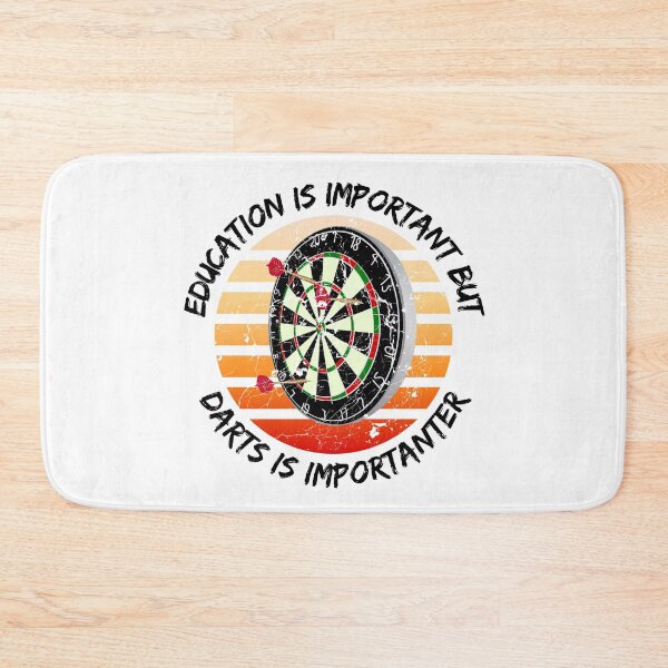 Item preview, Education Is Important But Darts Is Importanter Grunge Retro Sunset Dartboard designed and sold by LuckyKermit.